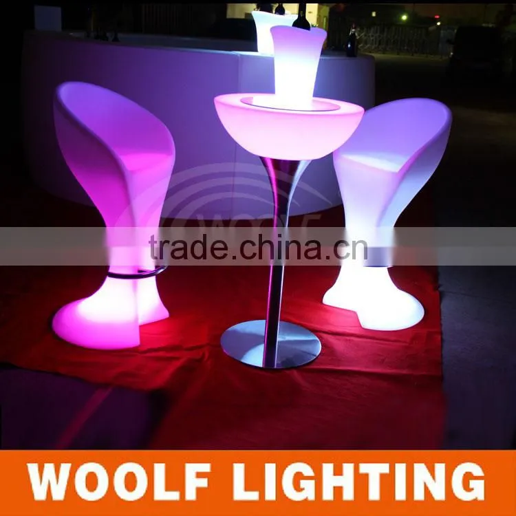 modern illuminated RGB high table LED round cocktail table