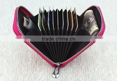 cy278 Genuine leather card holder slim wallet card wallet double Organ card package gift card holder