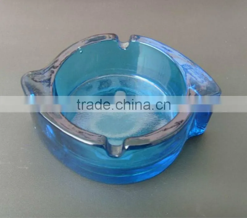 glasss ashtray / blue color glass ashtray