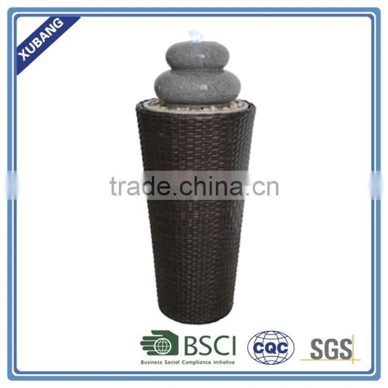 tall home decor waterfall fountain rattan column fountain