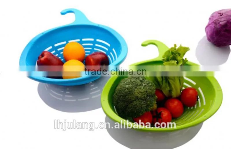 Useful plastic Fruit/Vegetable basket with strainer function/Plastic dropping fruit basket