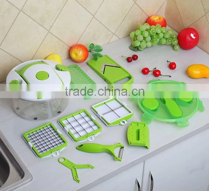 Multifunctional shredder household kitchen assistant 13 piece kitchen tool set round Salad fruit slicer