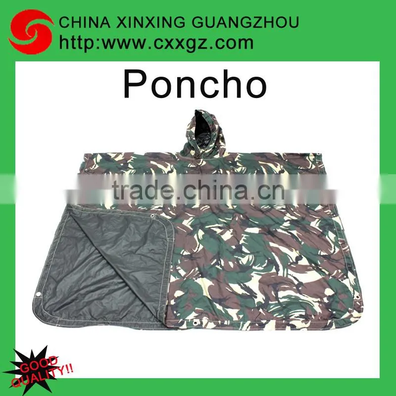 Hot sale military army green poncho rain coat for men with rain poncho rubber