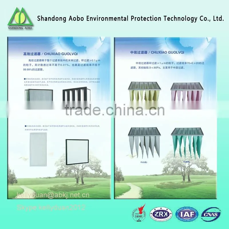 Nonwoven Medium efficiency pocket air filter fabric for air conditioning system