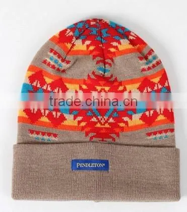 new style good quality custom knit pattern cable beanie
