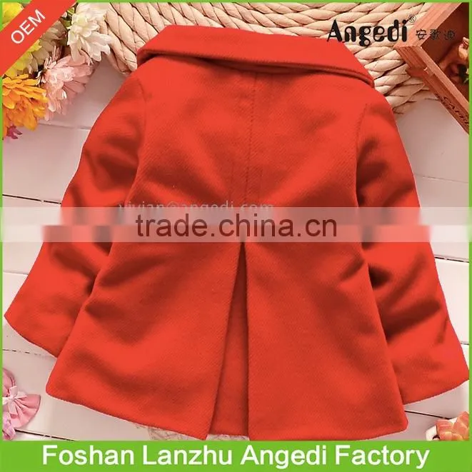 2017 Boutique clothing children's winter coat little girls christmas red overcoat new winter woolen coat