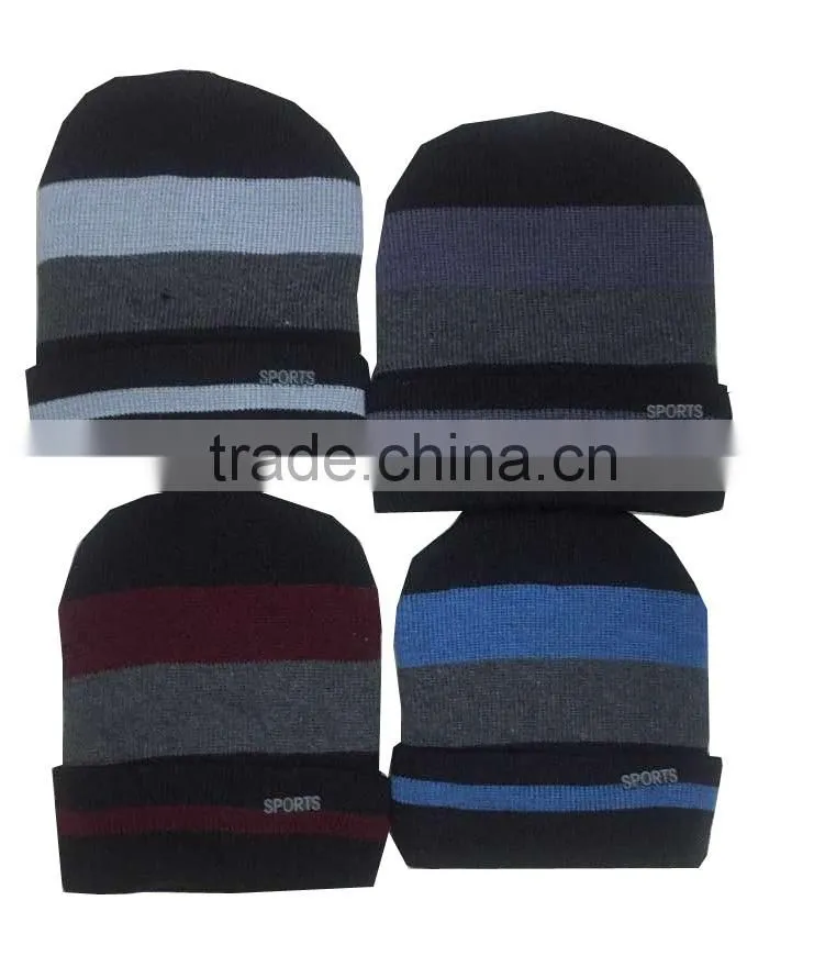 winter warm thick knitted polyester beanie hat