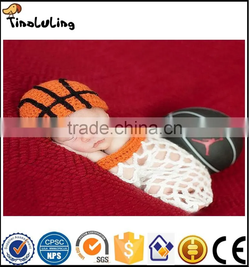 NPT55 Yiwu Tinaluling 100% woolen wholesale basketball design photography props for newborn baby