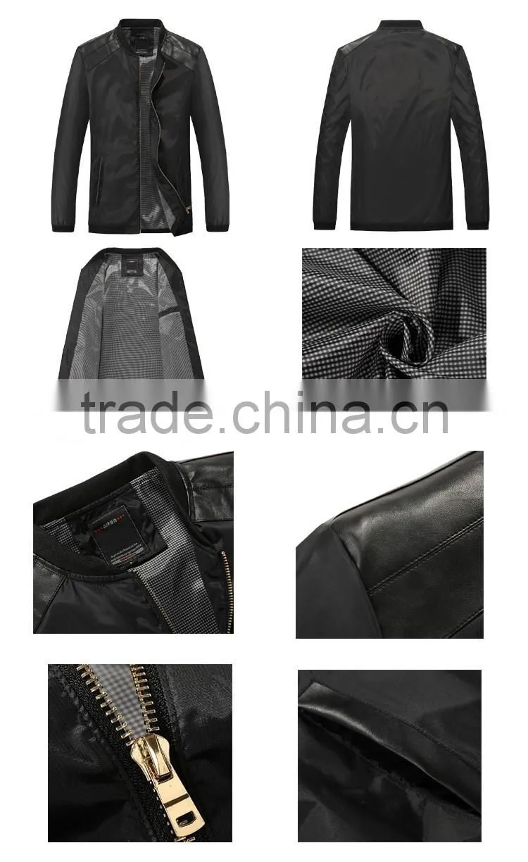 Cheap Price Mens Lightweight Ready Made Stock Bomber Jacket/ Slim Fit Black Sport Jacket without Hood