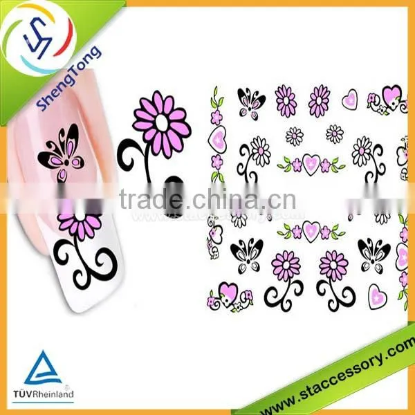 wholesale water transfer nail art stickers for toe nail stickers
