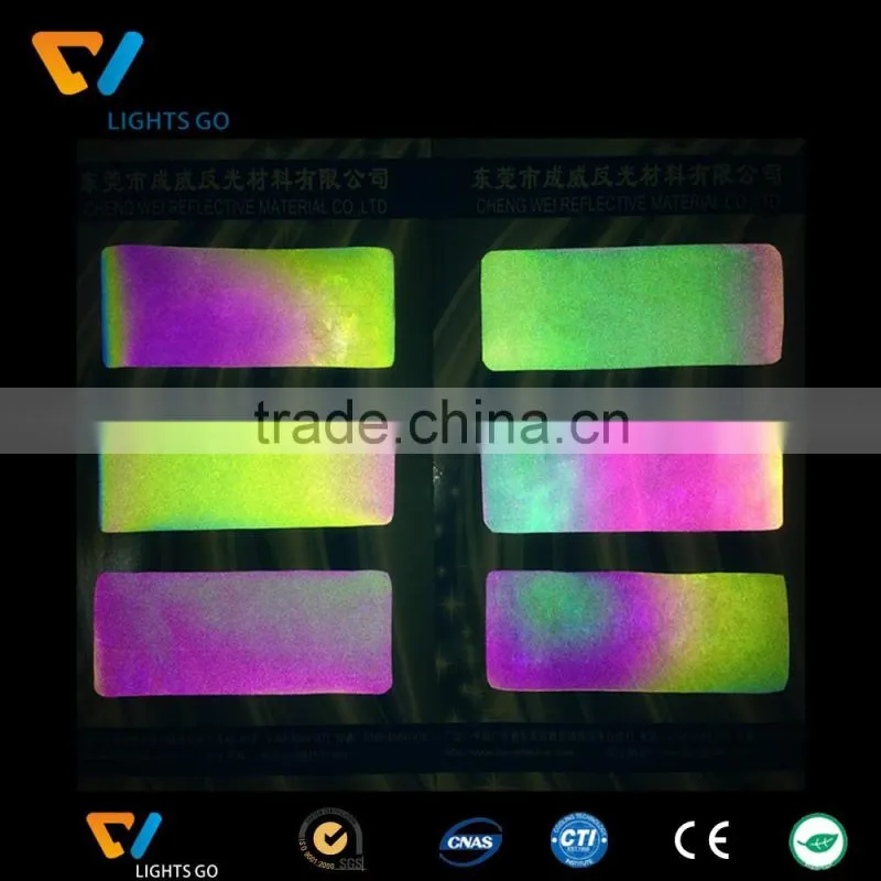 Top quality rainbow color PU reflective leather silver raw material for shoes