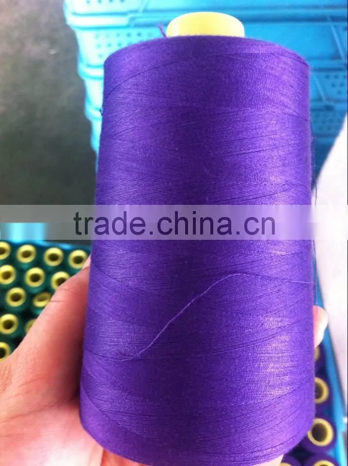 raw material of 100% polyester sewing thread