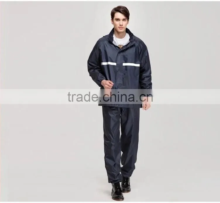 PVC Polyester 3PCS Mens Rainsuit Raincoat