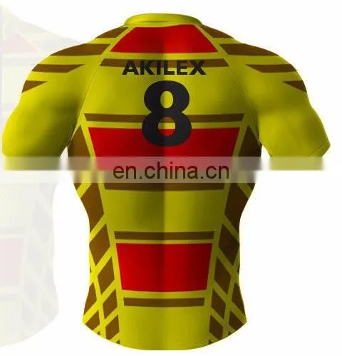 100% polyester custom sublimation striped rugby jersey show your body