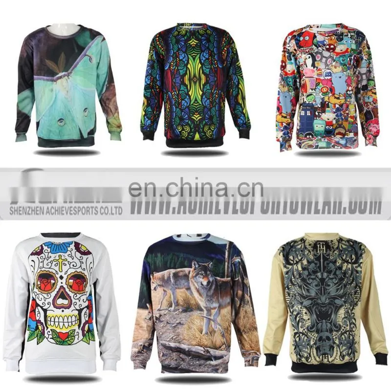 High quality Polyester sublimation custom sweater hand making designs