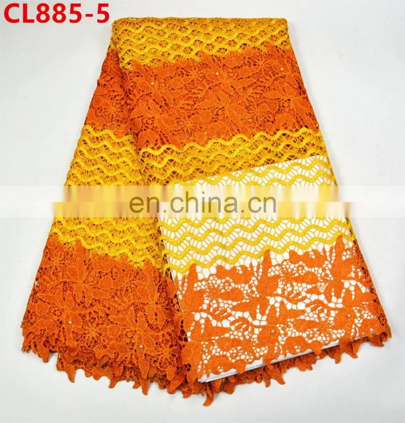 Heavy cotton lace fabrics African water soluble fabric beauty Guipure cord lace fabric Cotton/Nylon