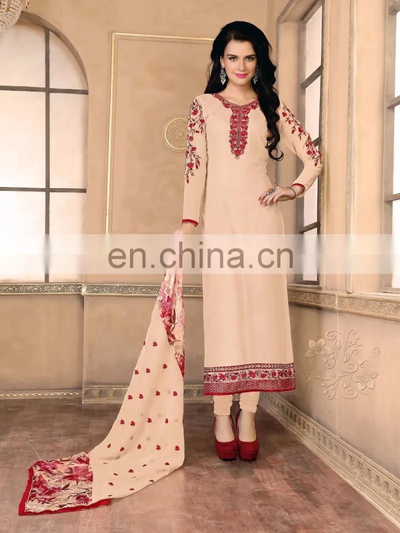 Green Colored Georgette Semi-stiched Salwar Suit For Party Wear