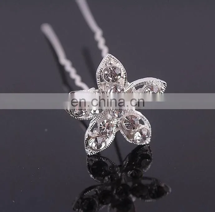 Factory wholesale silver five star hair pins