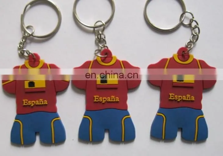 custom 2D soft PVC soccer team keychain