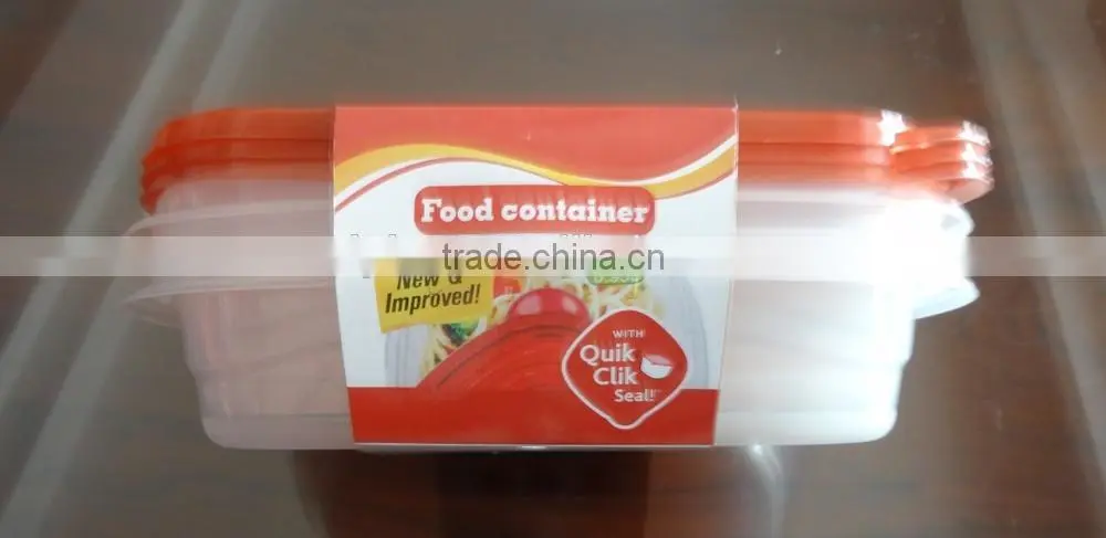 Good selling 3 pcs set plastic food storage container 1000ml