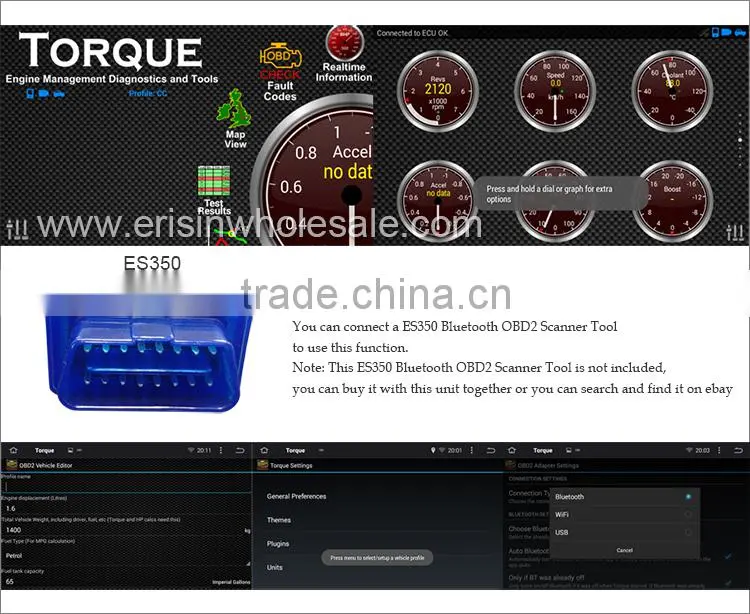 Erisin ES2301F 7" Touch Screen 2 Din Car DVD Player for Transit Mondeo C-Max