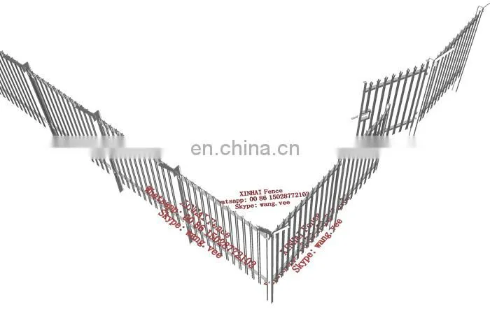 high security Signal base station powder coated W Section triple pointed Metal palisade fence