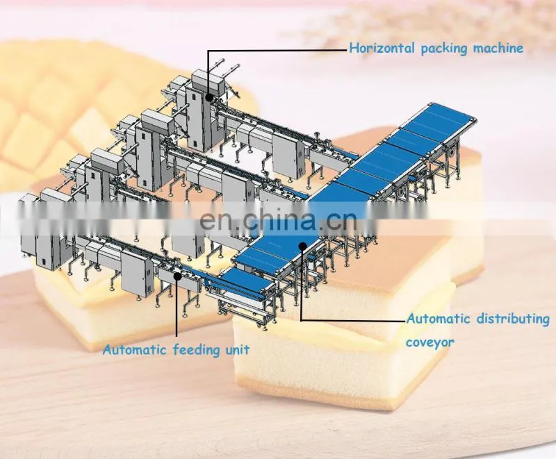 Cake Automatic Deoxidizer Feeding Horizontal Packaging Machine With Nitrogen Gas Filling