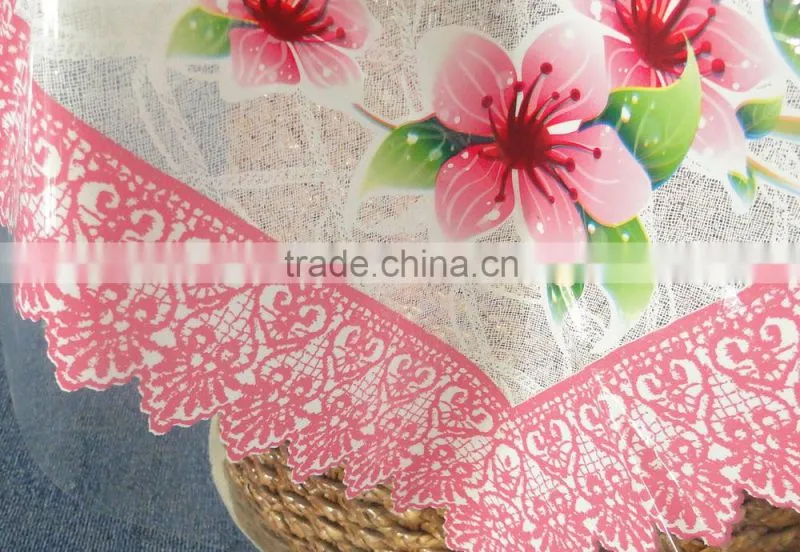 Fruit outdoor decorat printed PVC transparent tablecloth --Red
