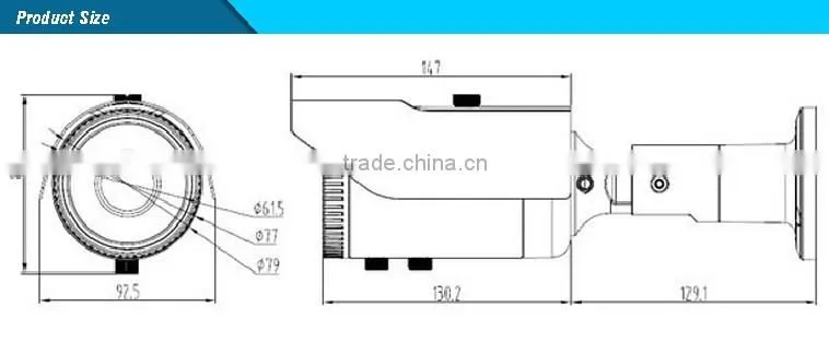 H.265 Security Small Outdoor 2.0Megapixel Sony 290 Cmos Network 2.8-12mm Varifocal WDR Super Low lux poe CCTV IP Bullet Camera