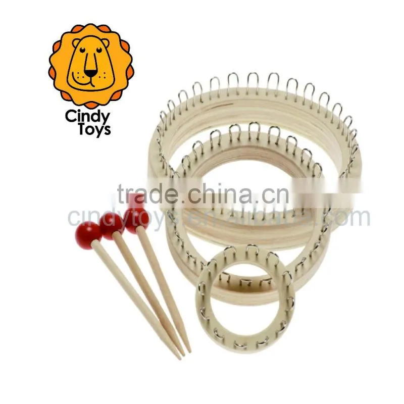 Wooden Craft Circular Knitting Looms 3 pcs for Kids