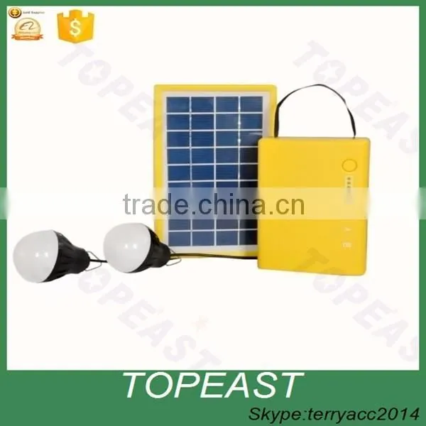 Solar Panel Energy Kit 2x3W LED Bulbs Lighting System for Home and Camping