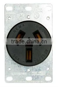Fully nylon phosphor fused US socket outlet in black
