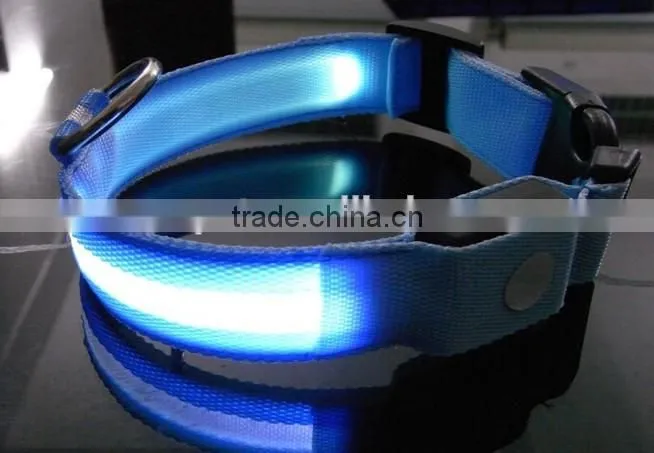 2.5cm Silk Mesh Blue Style Led Dog Collar