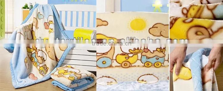 Double sided practical cute lovely caroon fleece blanket printed