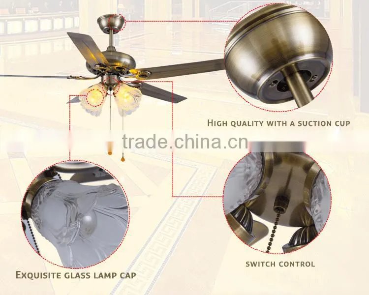 Flower Lampshade 4 Lights Decorative Reversible Ceiling Fan