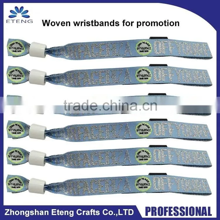 personalized events fabric woven wristbands on promotion