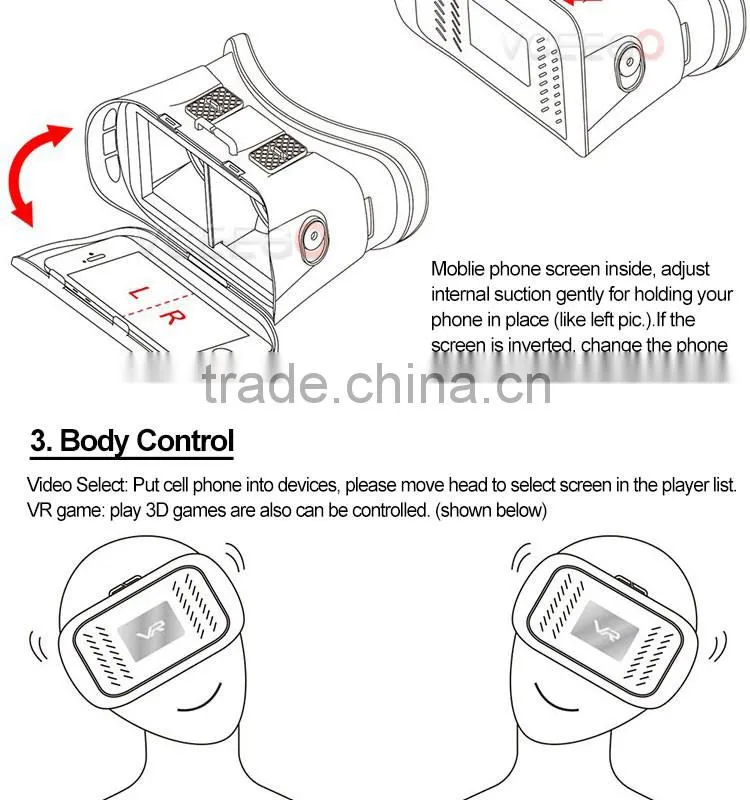 Wholesales supports 500 degrees of myopia vr 3d glasses for sexy movie in stock