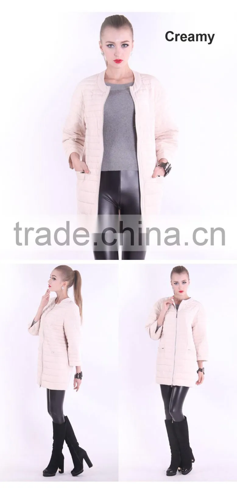 Spring New Product 2016 Medium And Long Women Clothes Round Collar Apparel