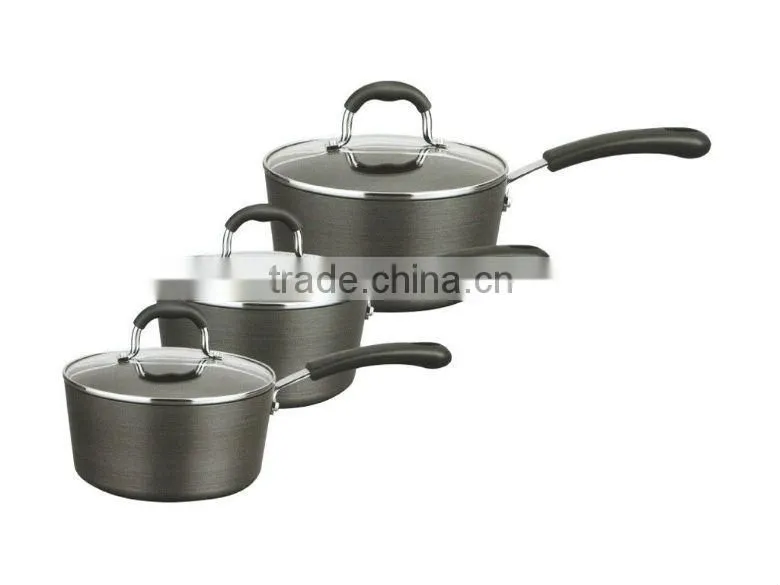 6PCS Sauce Pan Set Aluminum Hard Anodized Nostick Coating C1113