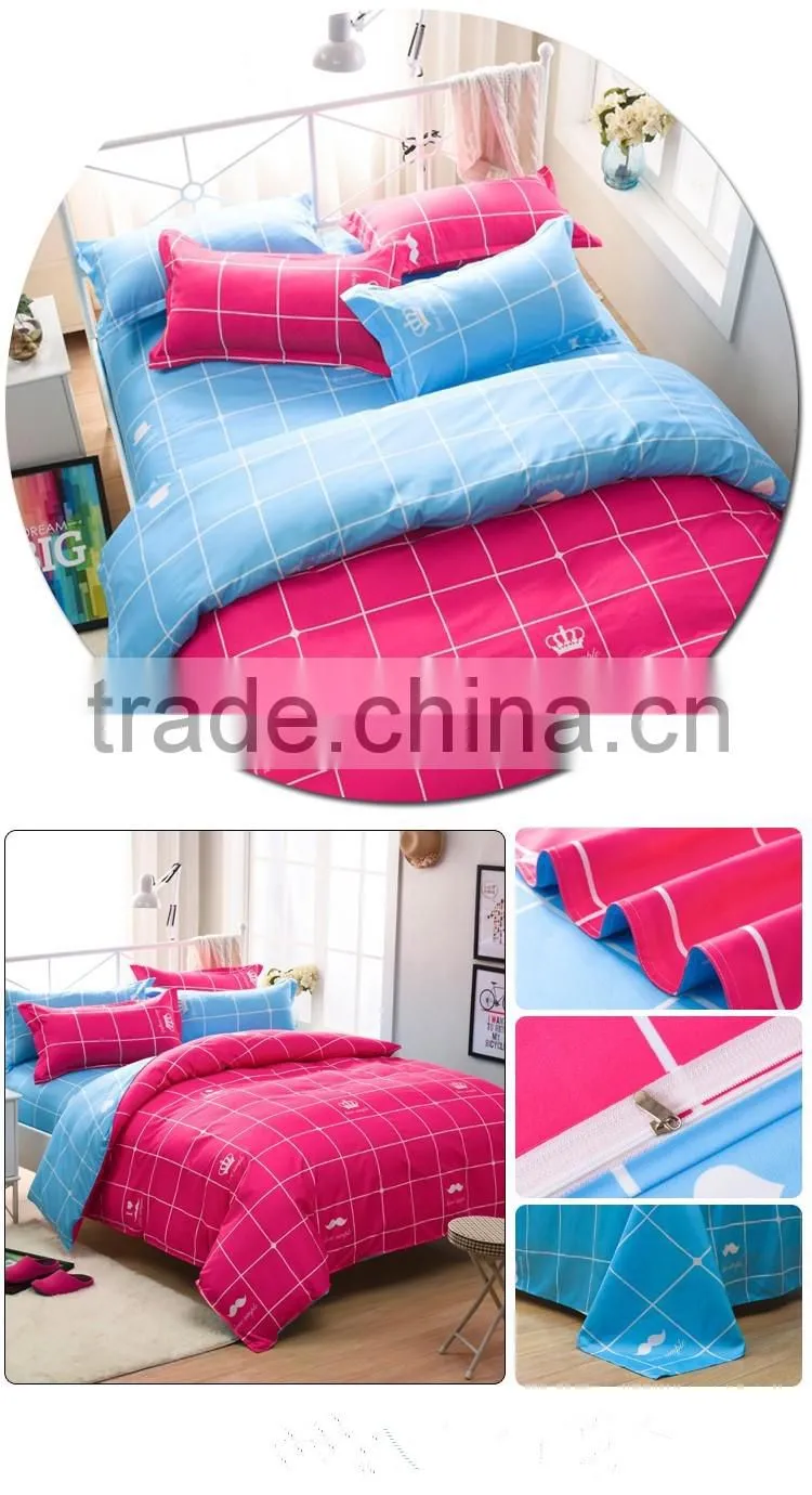 simple style Multicolor grid plaid bedding set