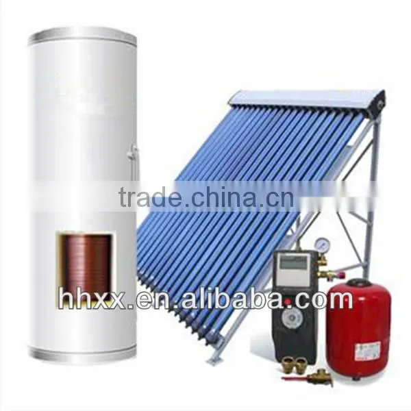 heat pipe split pressurized system solar water heater collector with tank copper coil