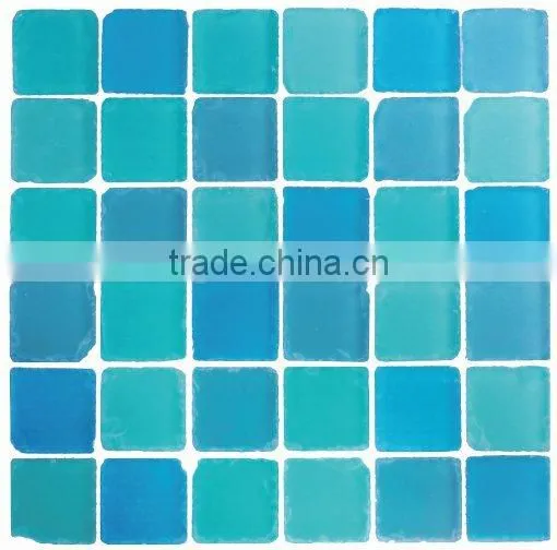 12''X12'' blue blend tumbled 48 mosaic