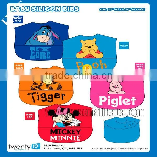2015 newly FDA food grade light and colorful silicone baby bibs baby teether party dresses bandana drool bibs