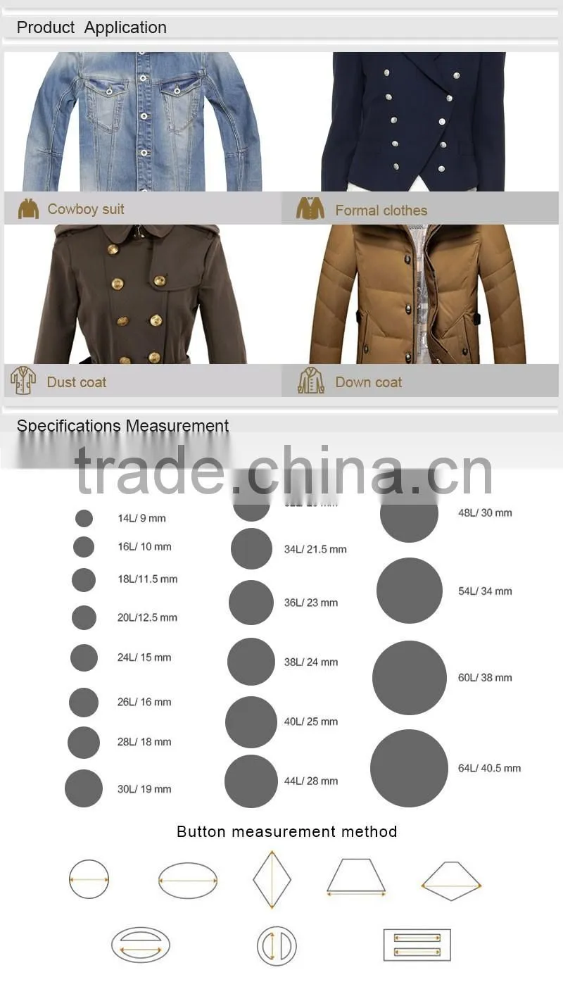 Free Sample Custom Made Logo Gun Metal Black Color Metal Sewing Buttons