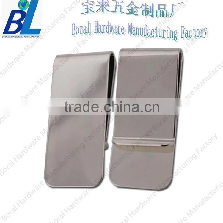 Simple blank stainless steel metal money clip for promotional gifts