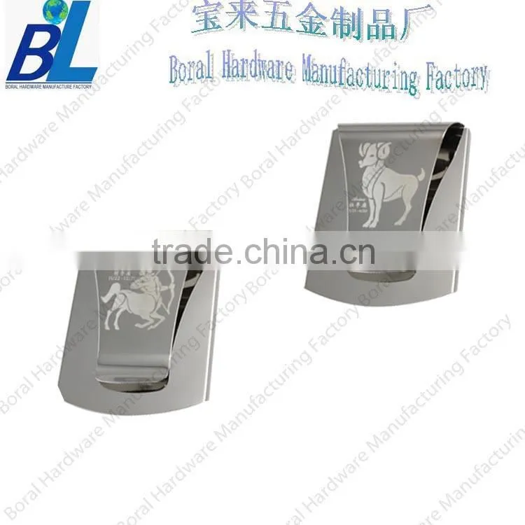 Smart custom logo metal batarang money clip