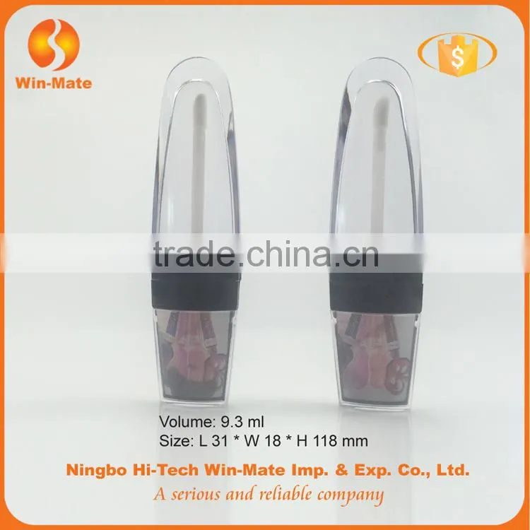 2015 hot oblate 118*31mm acrylic clear hot-selling lip gloss tube