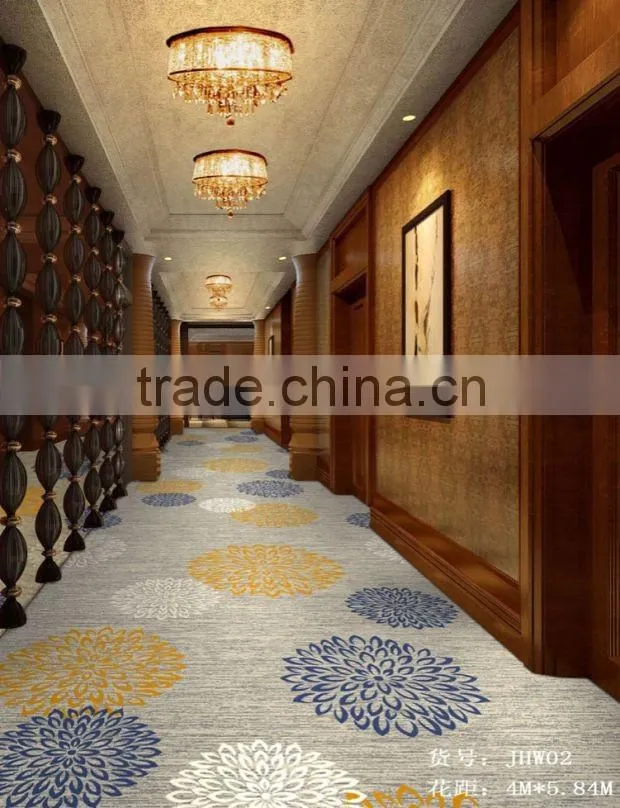 High Quality Luxury Warmth Fireproof Polyester Yarn Hotel Hall Corridor Carpet Customize Pattern Star Carpet