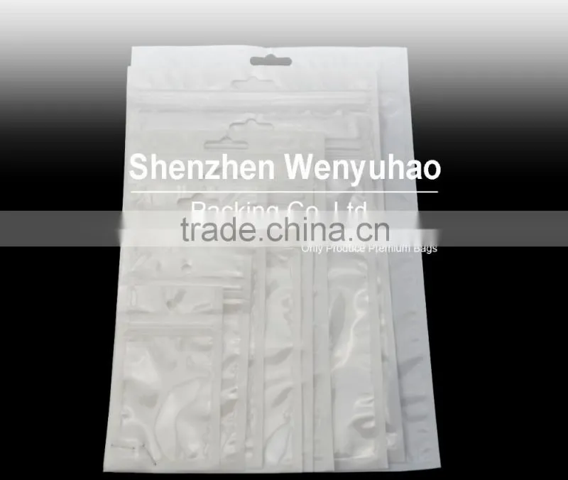 various size accept custom printing lamination header bag with zipper top wholesale