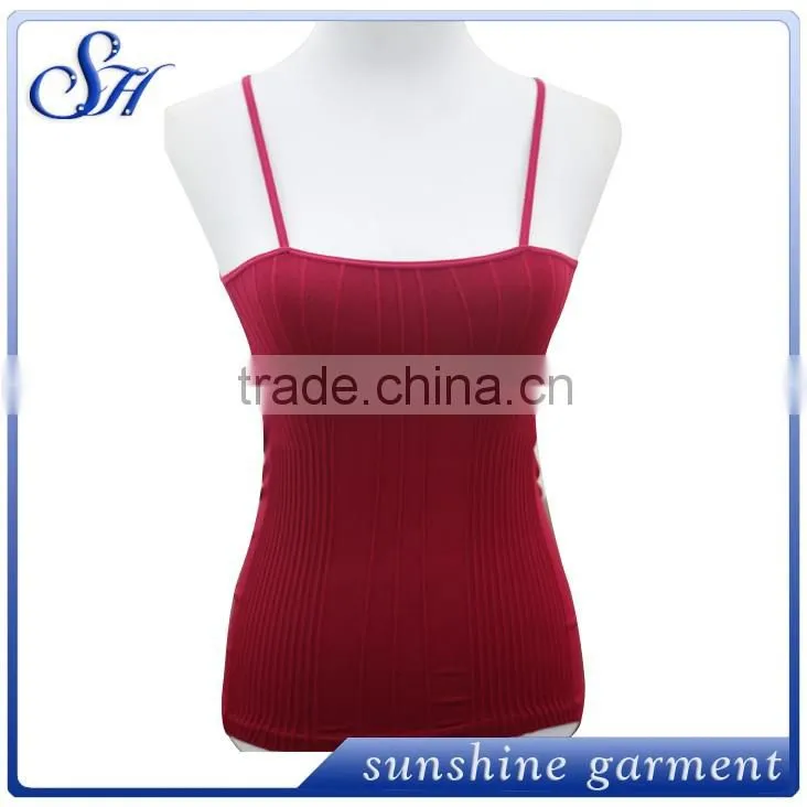 sexy women red spandex spaghetti strap tank top